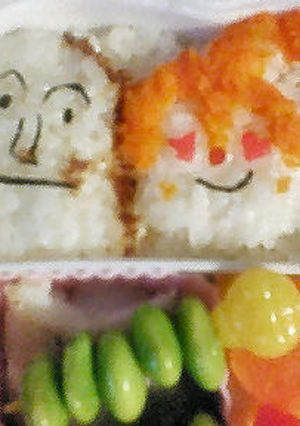 食パンマンさまとドキンちゃん☆キャラ弁-レシピのメイン写真