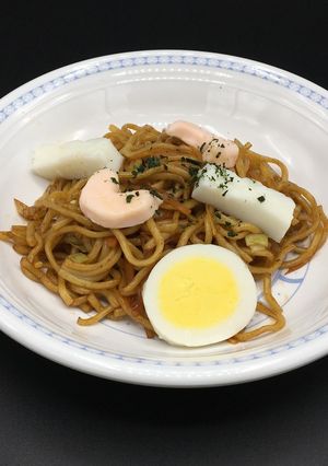 介護食　茹でたまごのせ焼きそば-レシピのメイン写真