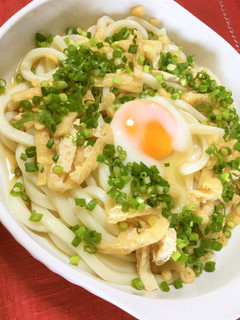 温玉ぶっかけタヌキとキツネうどん-レシピのメイン写真