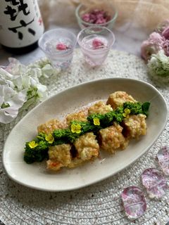 厚揚げと菜の花の新玉ねぎ味噌マヨ焼き-レシピのメイン写真