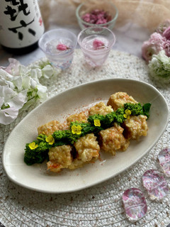 厚揚げと菜の花の新玉ねぎ味噌マヨ焼き-レシピのメイン写真