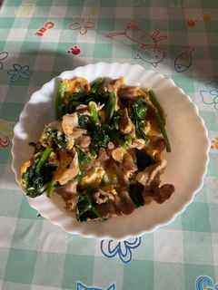 ほうれん草と豚肉の卵とじ-レシピのメイン写真