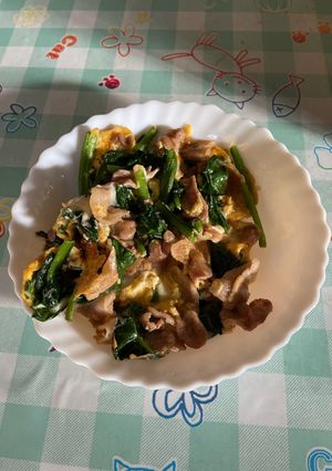 ほうれん草と豚肉の卵とじ-レシピのメイン写真