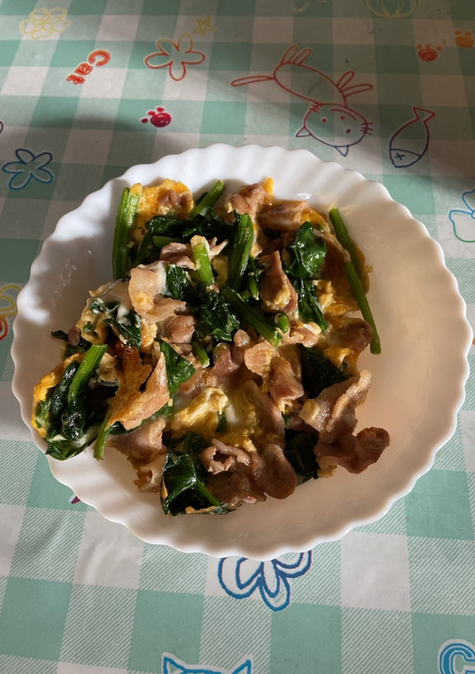 ほうれん草と豚肉の卵とじ-レシピのメイン写真
