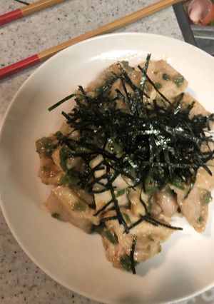 鶏胸肉の梅大葉和え-レシピのメイン写真