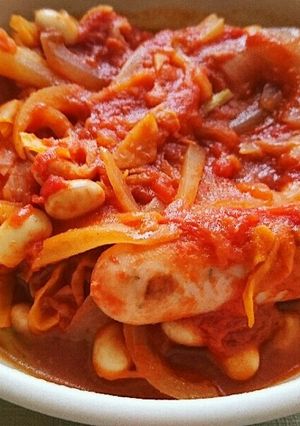 ウインナーとサラダ豆のトマト煮-レシピのメイン写真