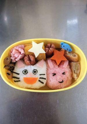 ノンタンとウサギ　キャラ弁-レシピのメイン写真