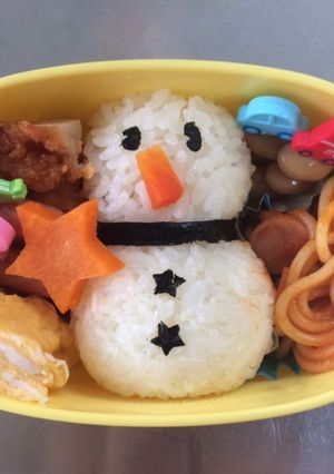 冬にぜひ！超簡単　雪だるまキャラ弁　-レシピのメイン写真