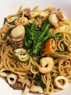 菜の花とシーフードのパスタ-レシピのメイン写真