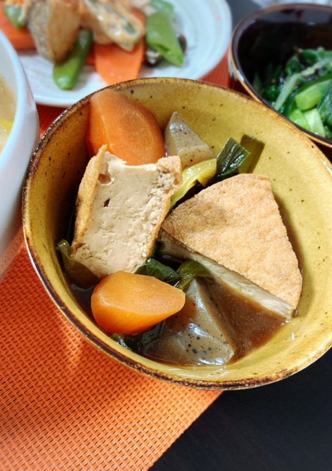 韮と厚揚げの醤油風煮物-レシピのメイン写真