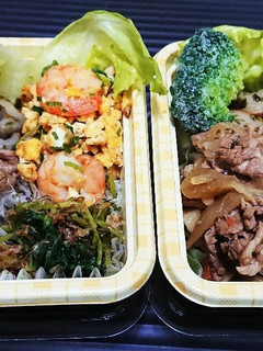 【夫婦弁当⑰】肉じゃがとエビ卵-レシピのメイン写真