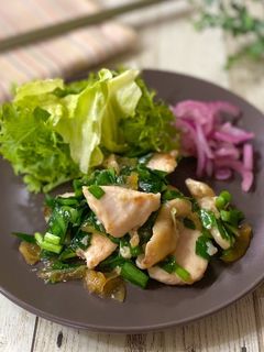 鶏むねと福神漬けとニラの炒め物-レシピのメイン写真