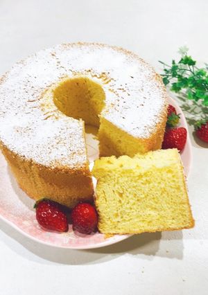 米粉でふわふわもっちりシフォンケーキ♡-レシピのメイン写真