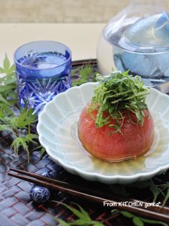簡単★白だし仕立てのトマトのおひたし-レシピのメイン写真
