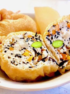 豆腐の鶏ひき肉入り♡油揚げの巾着煮♡-レシピのメイン写真