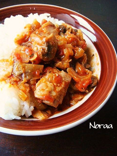 保育園の鶏ときのこのバジル丼-レシピのメイン写真