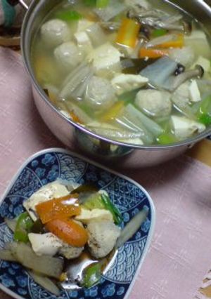 根菜と鶏だんごの湯豆腐-レシピのメイン写真