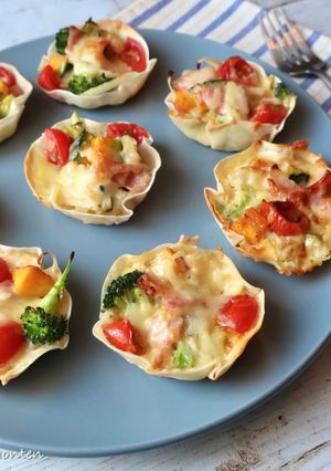 餃子の皮で作るキッシュ-レシピのメイン写真