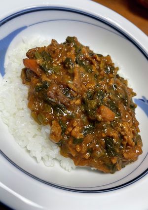 ホットクックで小松菜のキーマカレー-レシピのメイン写真