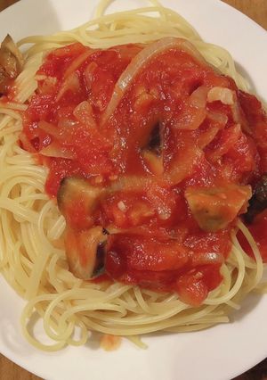 ナスとベーコンと玉ねぎのトマトパスタ-レシピのメイン写真