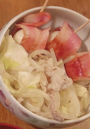 ねぎ塩豚キャベツとうずらベーコン-レシピのメイン写真