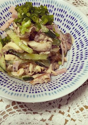 鯖缶で、高野豆腐ときゅうりの胡麻和え-レシピのメイン写真