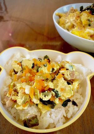 簡単！取り分け親子丼　【完了期、幼児食】-レシピのメイン写真