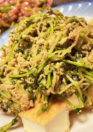 厚揚げと豆苗卵のヘルシーおかず-レシピのメイン写真