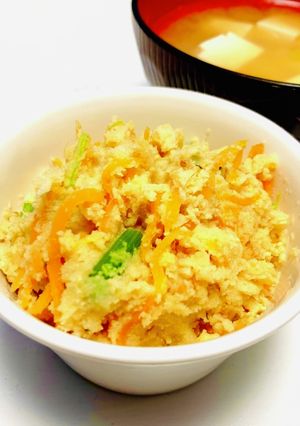 おから、人参、ほうれん草煮(回復食)-レシピのメイン写真