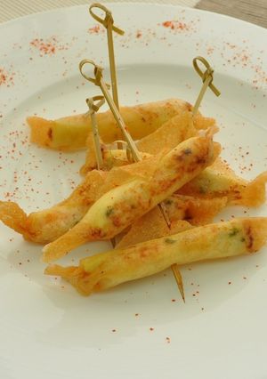 たけのこと海老の春巻き　白みそ仕立て-レシピのメイン写真