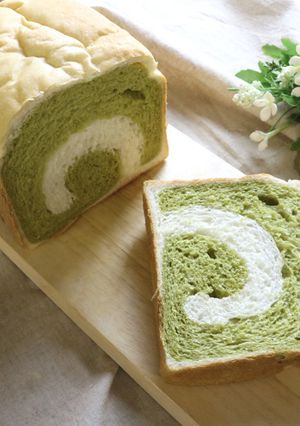 抹茶渦巻ミルク食パン-レシピのメイン写真
