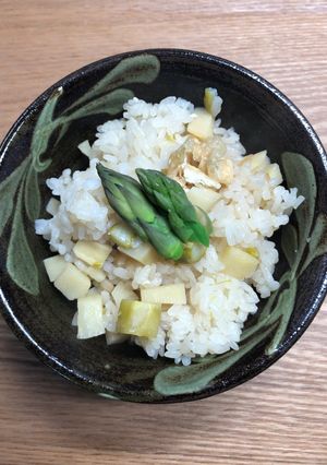 春の味たけのことアスパラの炊き込みご飯-レシピのメイン写真