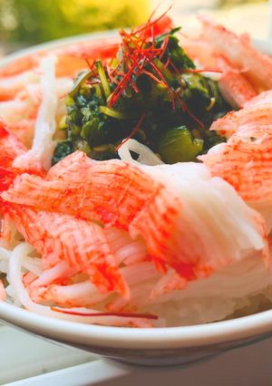 カニカマと野沢菜昆布丼♡-レシピのメイン写真
