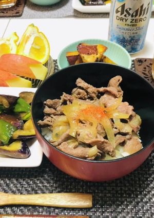牛丼メイン夕飯のおかずメニュー-レシピのメイン写真