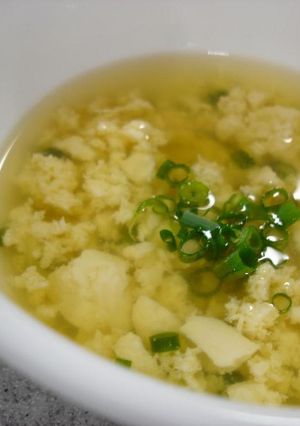 簡単包丁いらず♪豆腐のふわふわ和風スープ-レシピのメイン写真