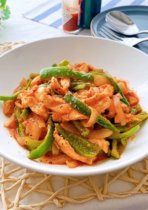 【レンジで簡単】ナポリタンチキン♪-レシピのメイン写真