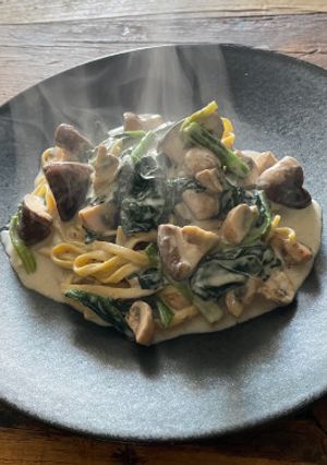 糖質制限!ポルチーニクリームパスタ-レシピのメイン写真