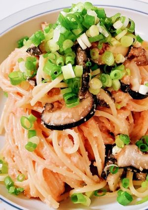 明太子・しいたけ・青ねぎの和風パスタ-レシピのメイン写真