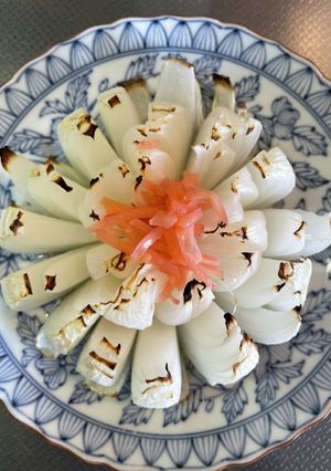 #お花カットの#新玉葱焼き-レシピのメイン写真