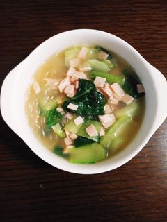 簡単☆牛肉だしのチンゲン菜の春雨スープ-レシピのメイン写真