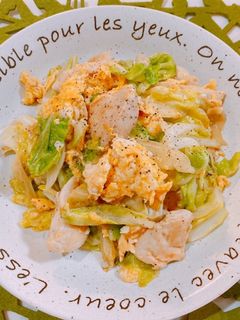☆鶏胸肉とキャベツ卵のコンソメ醤油炒め☆-レシピのメイン写真