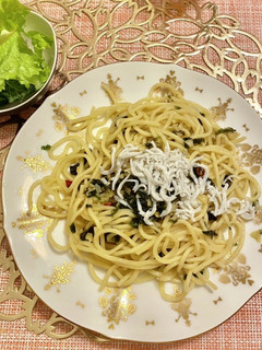 島のりとしらすのペペロンチーノ-レシピのメイン写真