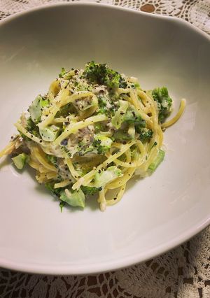 鯖缶とブロッコリーのチーズクリームパスタ-レシピのメイン写真
