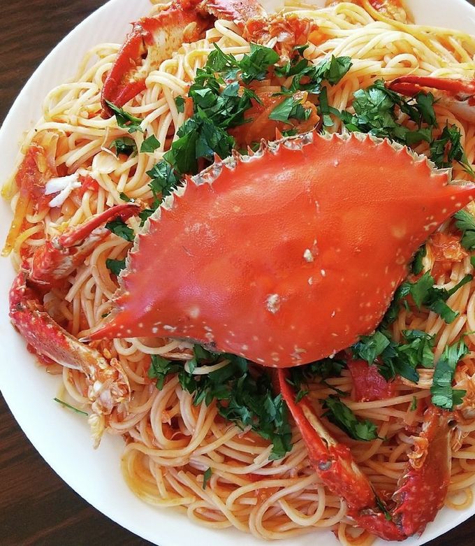 ワタリガニのトマトパスタ-レシピのメイン写真