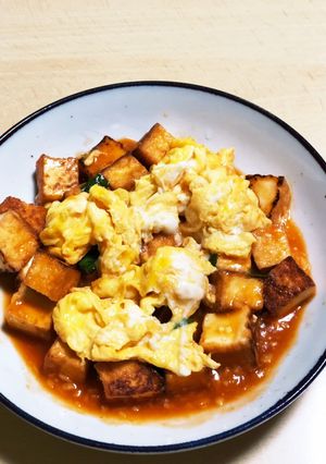 絹厚揚げと卵のケチャップソース-レシピのメイン写真