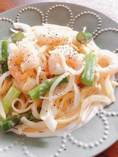 【簡単】エビとアスパラのクリームパスタ-レシピのメイン写真