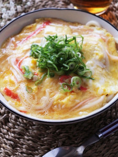 とろーり美味しい♪半熟卵のカニ玉うどん-レシピのメイン写真