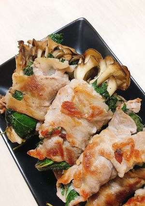 まな板包丁なし！大葉と舞茸の肉巻き-レシピのメイン写真