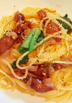 ホタルイカと小松菜のパスタ-レシピのメイン写真