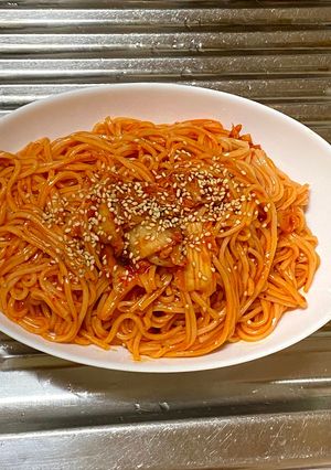 キムチたっぷりそうめんでビビン麺-レシピのメイン写真